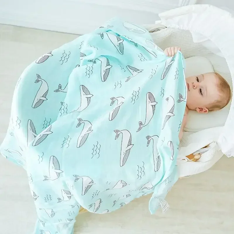 Muslin Swaddle Wrap - 모슬린 나무 신생아 모슬린 배넷저고리, 다용도