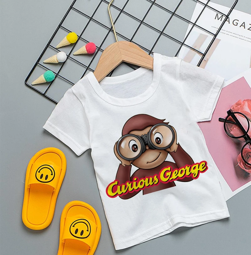 Baby Clothing Sale - 호기심 많은 조지 만화 프린트 티셔츠,