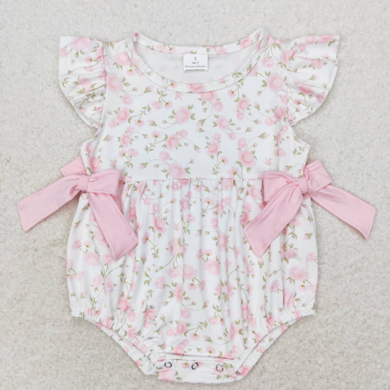 Baby Clothing Sale - 유아 소녀 핑크 꽃 롬퍼 의류,