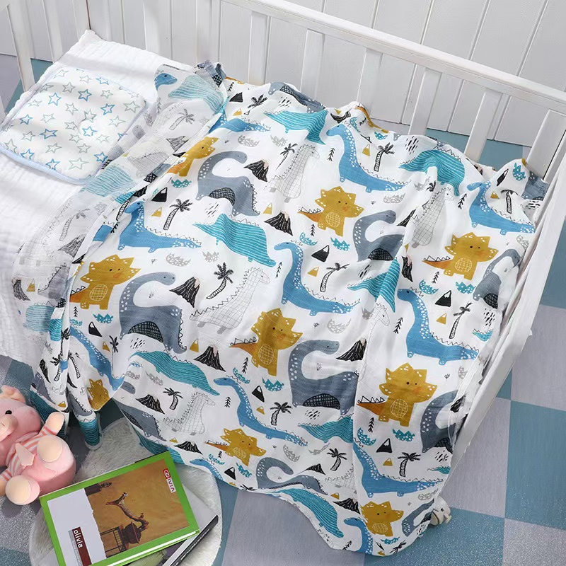 Muslin Swaddle Wrap - 다기능 부드러운 통기성 프린트 대나무 면