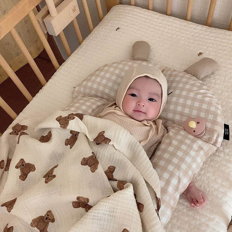 곰 인쇄 아기 담요 신생아 모슬린 면화 거즈 Swadd - Muslin Swaddle Wrap 리뷰 및 가격