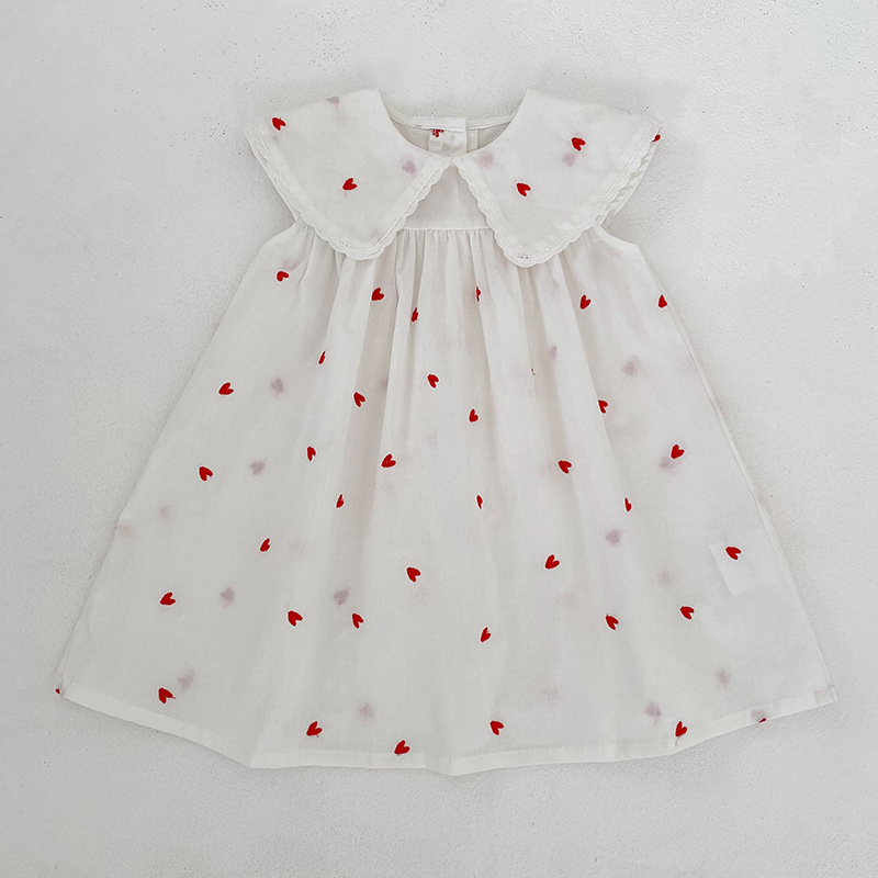 핫세일 한국 스타일 여아 여름 원피스 신상 하트 프린트 - Baby Clothing Sale 리뷰 및 가격