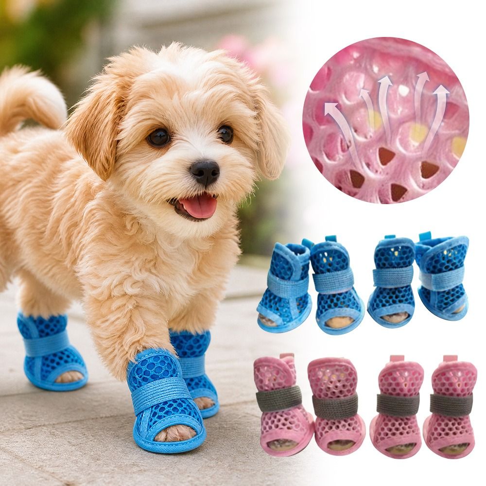 4Pcs 휴대용 메쉬 개 신발 부드러운 밑창 미끄럼 방 - Soft Sole Booties 리뷰 및 가격