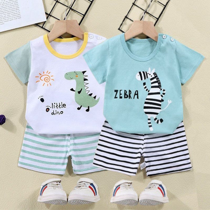 코튼 티셔츠 + 반바지 2 피스 운동복 세트 어린이 만 - Baby Clothing Kit 리뷰 및 가격