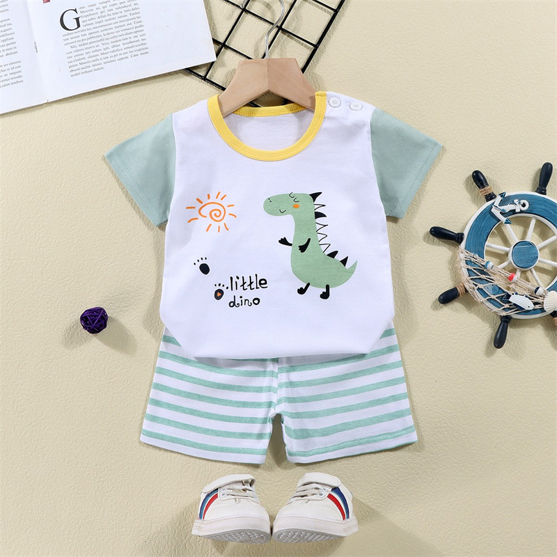 코튼 티셔츠 + 반바지 2 피스 운동복 세트 어린이 만 - Baby Clothing Kit 리뷰 및 가격