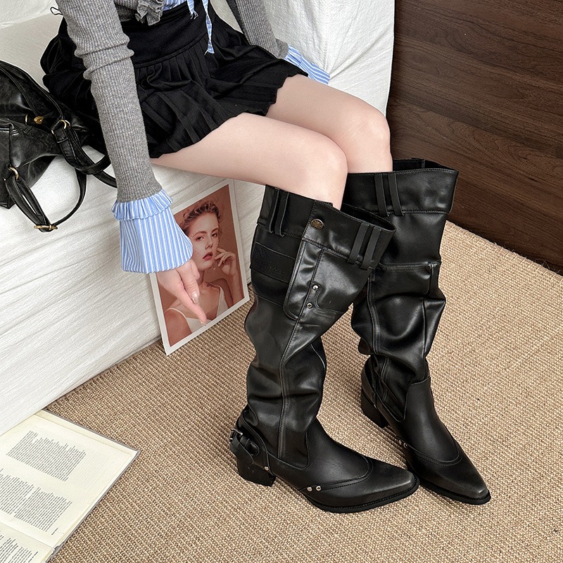 여성 부츠 빈티지 여성 무릎 높은 서양 부츠 패션 기질 - Soft Sole Booties 리뷰 및 가격