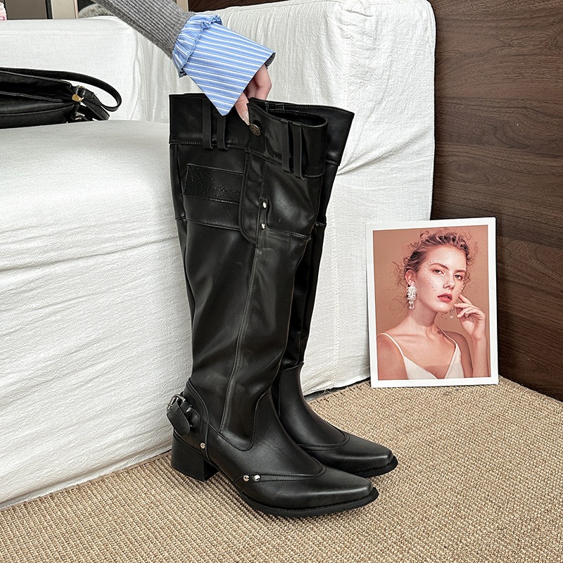 여성 부츠 빈티지 여성 무릎 높은 서양 부츠 패션 기질 - Soft Sole Booties 리뷰 및 가격