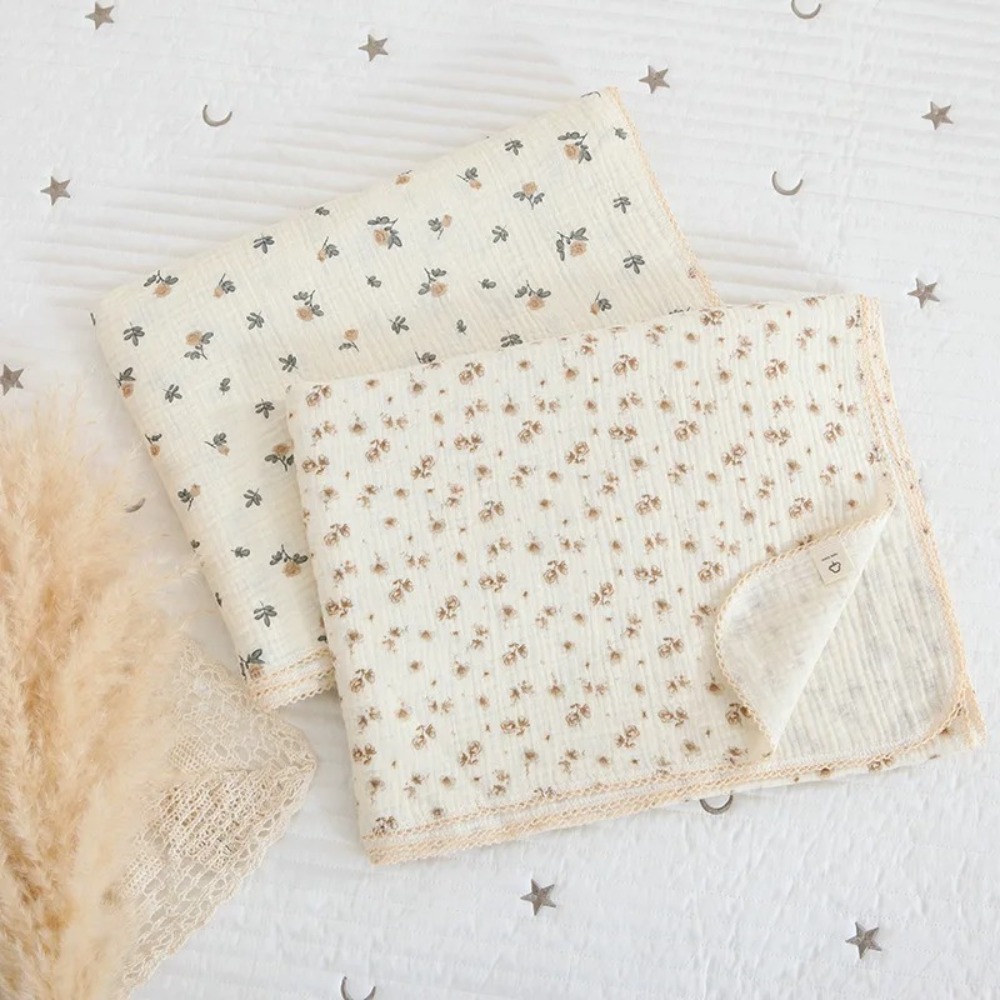 부드러운 꽃무늬 모슬린 아기 담요 면 2겹 아기 속싸개 - Muslin Swaddle Wrap 리뷰 및 가격