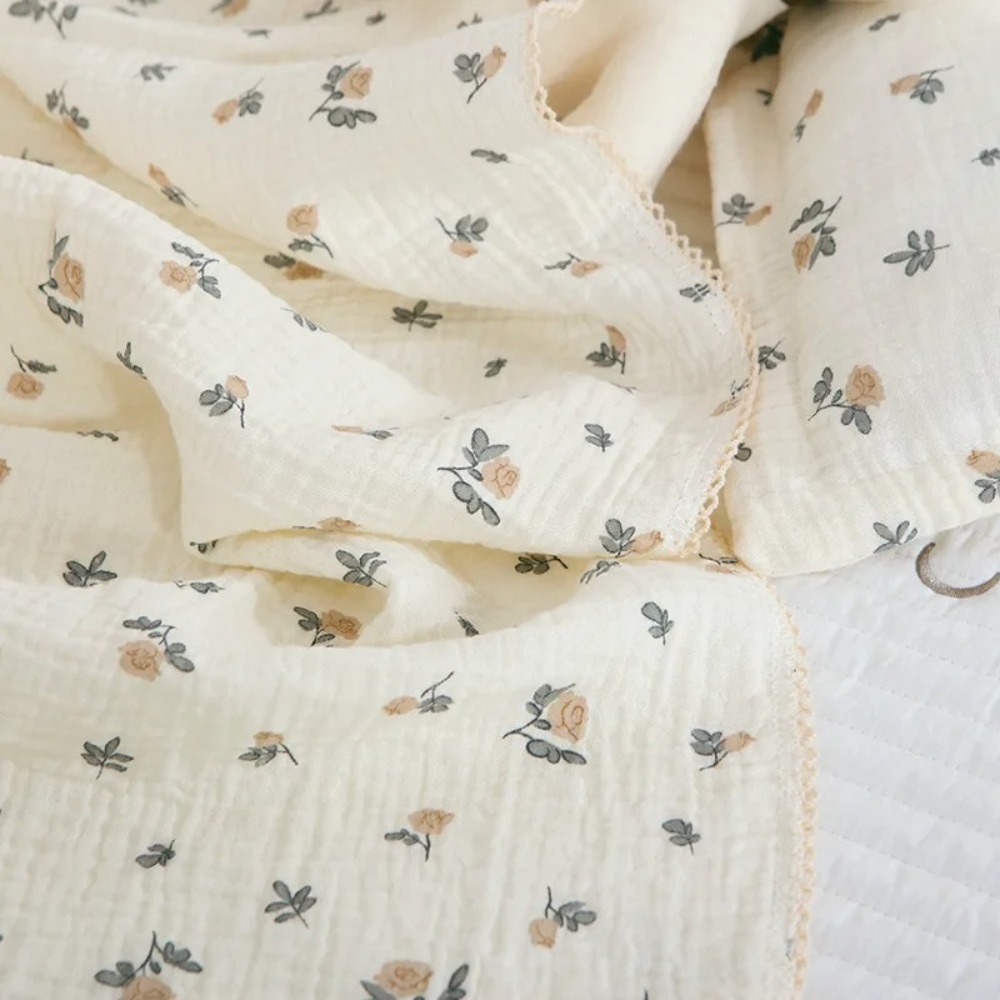 부드러운 꽃무늬 모슬린 아기 담요 면 2겹 아기 속싸개 - Muslin Swaddle Wrap 리뷰 및 가격