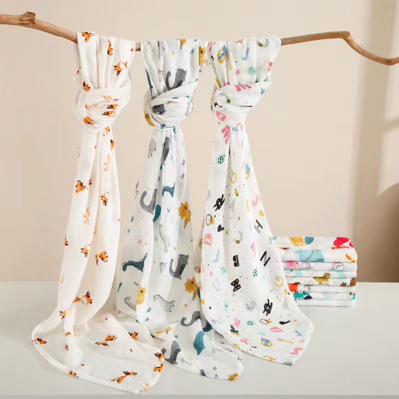 다기능 부드러운 통기성 프린트 대나무 면 모슬린 속싸개 - Muslin Swaddle Wrap 리뷰 및 가격