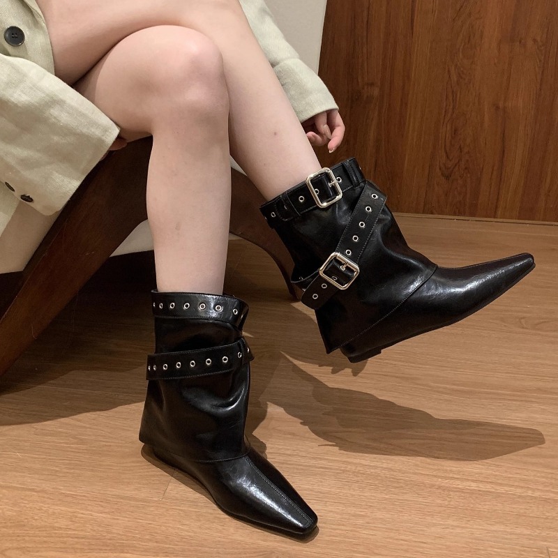벨트 버클 슬리브 로우 힐 부츠 2025 패션 포인티드 - Soft Sole Booties 리뷰 및 가격