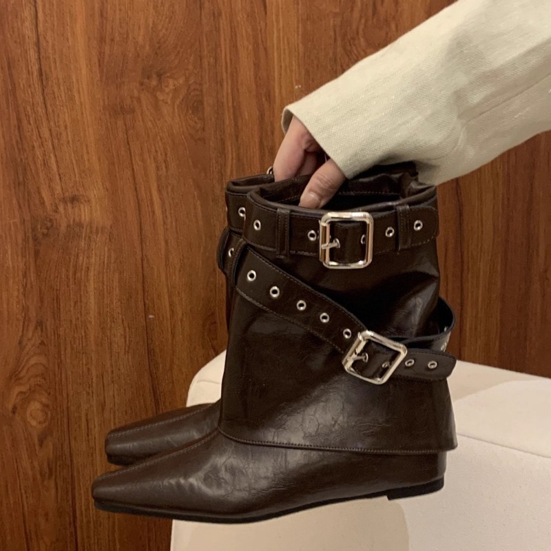 벨트 버클 슬리브 로우 힐 부츠 2025 패션 포인티드 - Soft Sole Booties 리뷰 및 가격