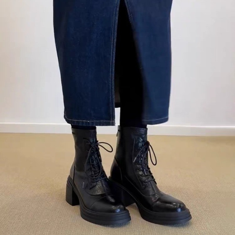 레이스업 부티 여성용 신상 라운드 토 소프트 가죽 부드 - Soft Sole Booties 리뷰 및 가격